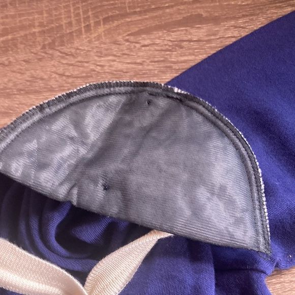 Vintage Womens  Large Blue & Cream Cardigan by Karen Lessly - Picture 9 of 9